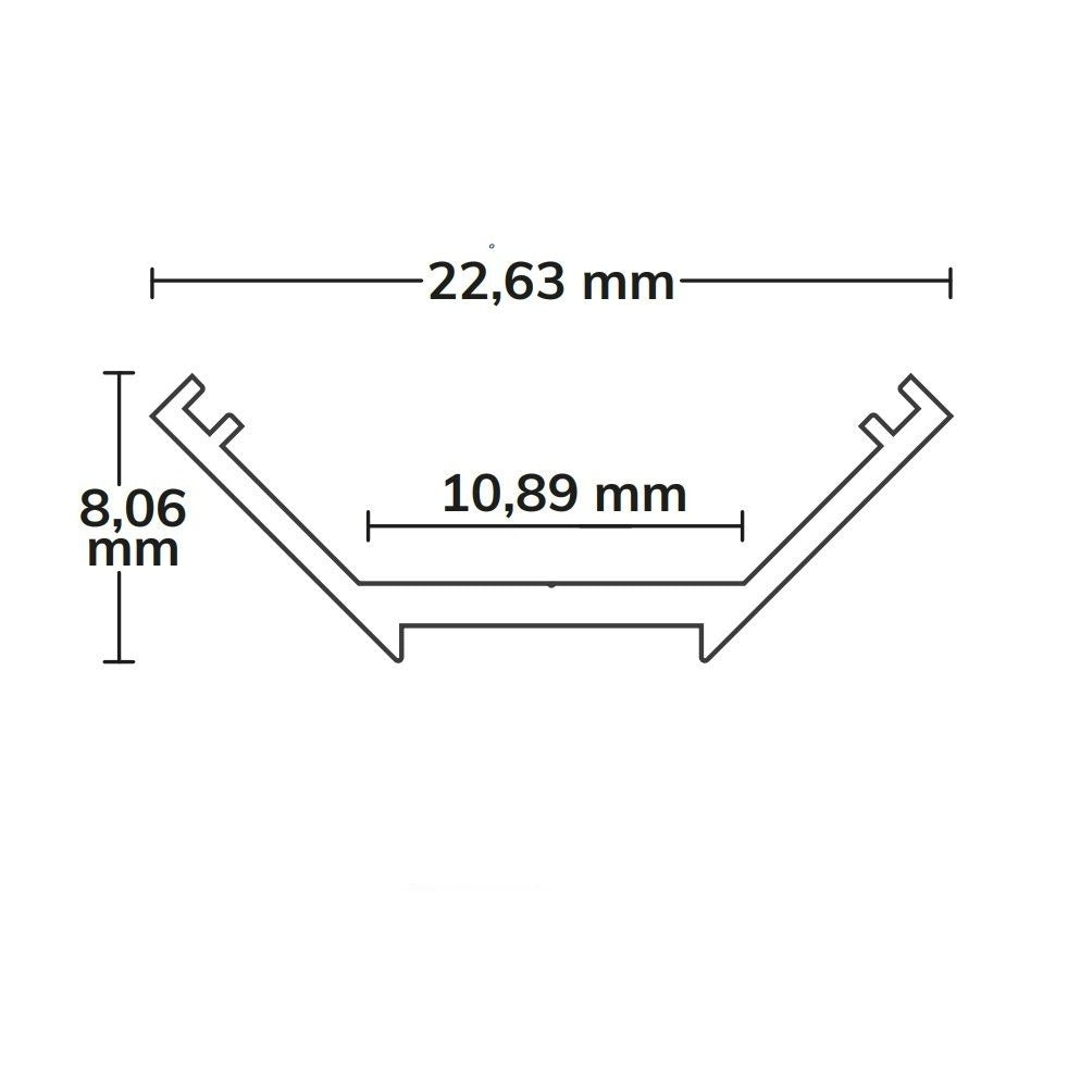 LED-Eckprofil slim 10mm, Aluminium, eloxiert, 200cm