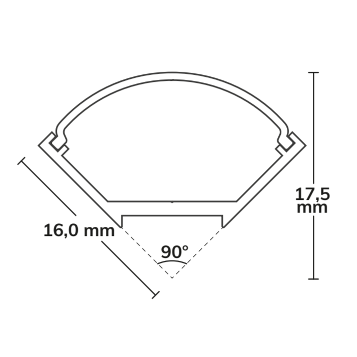 LED-Eckprofil slim 10mm, Aluminium, eloxiert, 200cm