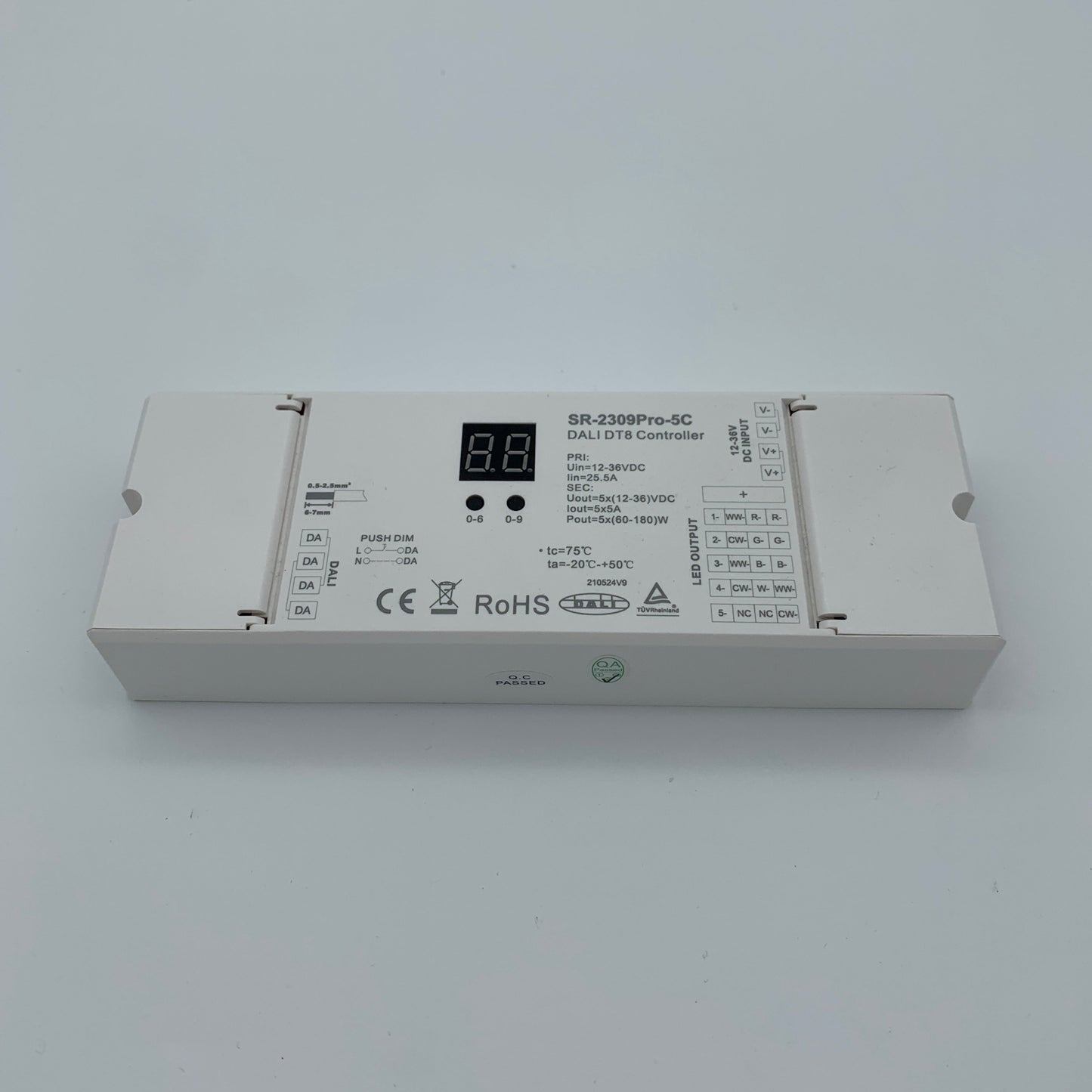 DALI DT8 RGBWW LED Controller, 5x5A, 12-36V